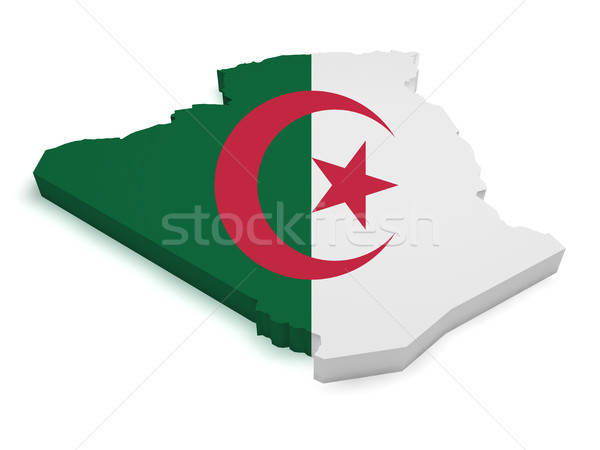 Argelia mapa bandera forma 3D aislado Foto stock © NiroDesign