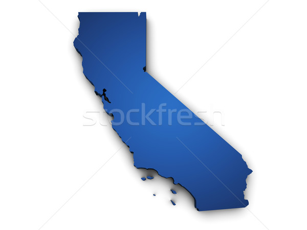 Mappa California 3D colorato blu Foto d'archivio © NiroDesign