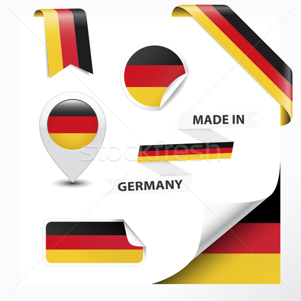 Németország gyűjtemény szalag címke matricák kitűző Stock fotó © NiroDesign