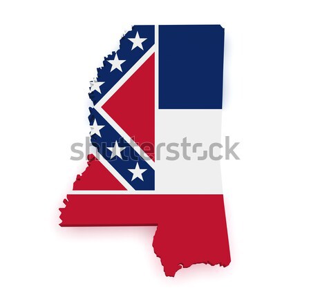 Mississippi Karte Flagge 3D Form isoliert Stock foto © NiroDesign