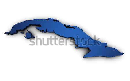 Térkép Mexikó 3D forma színes kék Stock fotó © NiroDesign