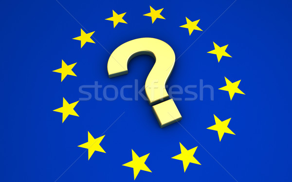Question Mark On European Union Flag Stock photo © NiroDesign
