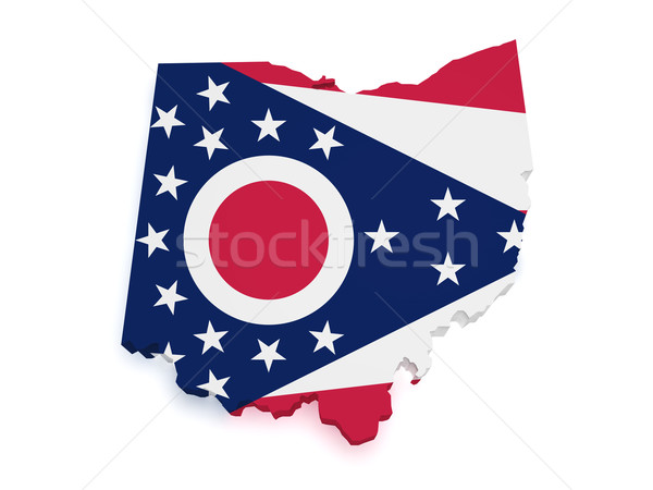 Ohio Karte Flagge 3D Form isoliert Stock foto © NiroDesign