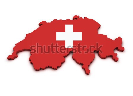 Suiza mapa bandera 3D forma aislado Foto stock © NiroDesign