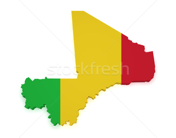 Mali térkép zászló 3D forma izolált Stock fotó © NiroDesign