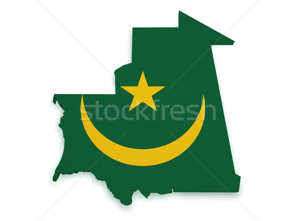 Mauritania Map Flag 3d Shape Stock photo © NiroDesign