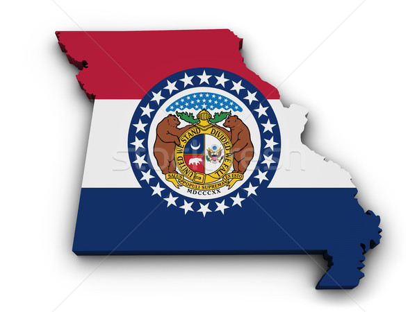 Missouri vlag kaart vorm 3D geïsoleerd Stockfoto © NiroDesign