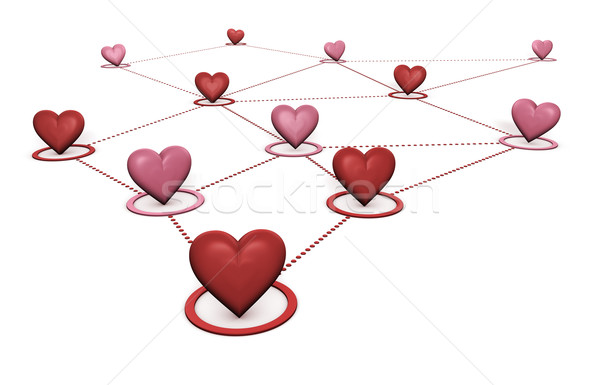 Foto stock: Amor · red · amantes · red · social · rojo · rosa