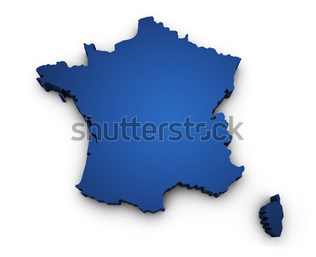Kaart Ivoorkust 3D vorm gekleurd Blauw Stockfoto © NiroDesign