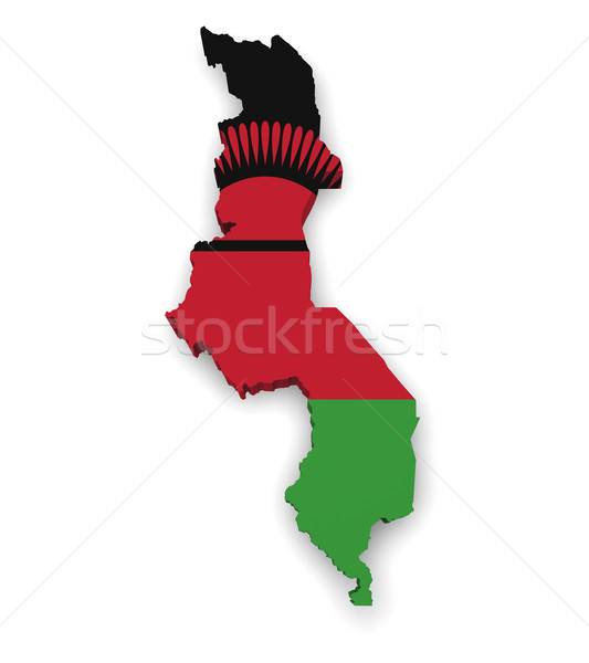 Malawi Map Flag Shape Stock photo © NiroDesign