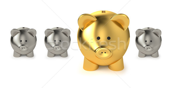 Megtakarított pénz beruházás üzlet pénzügyi nagy arany Stock fotó © NiroDesign