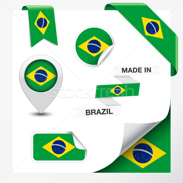 Brasil coleção fita etiqueta adesivos distintivo Foto stock © NiroDesign