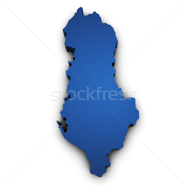 Mapa Albânia 3D forma azul Foto stock © NiroDesign