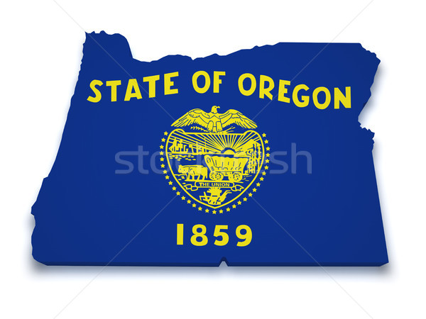 Oregon mappa 3D bandiera isolato Foto d'archivio © NiroDesign