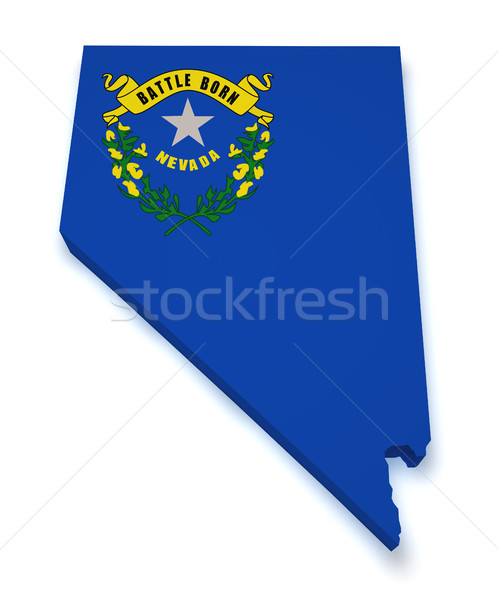 Stockfoto: Nevada · kaart · vlag · 3D · vorm · geïsoleerd