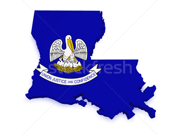 Louisiana Karte 3D Form Flagge isoliert Stock foto © NiroDesign