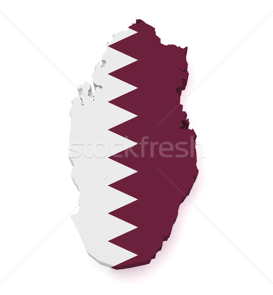 Katar mapa 3D forma bandera aislado Foto stock © NiroDesign