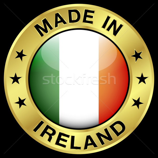 Írország arany kitűző ikon központi fényes Stock fotó © NiroDesign