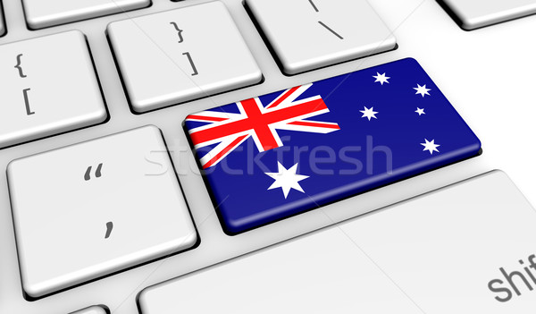Australia Flag On Computer Keyboard Stock photo © NiroDesign