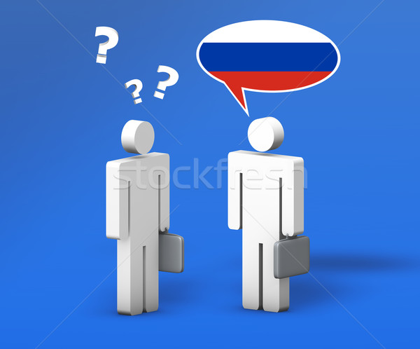 üzlet orosz chat vicces párbeszéd kettő Stock fotó © NiroDesign