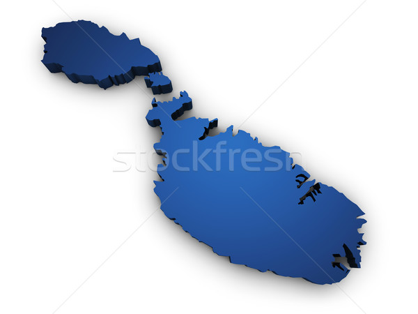 Mapa Malta 3D forma azul Foto stock © NiroDesign