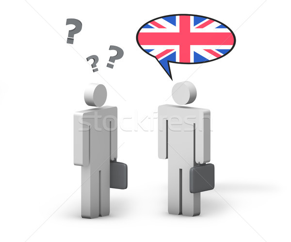 Business Englisch funny Gespräch zwei 3D-Menschen Stock foto © NiroDesign