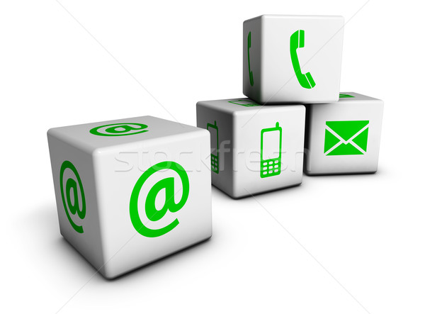 Green Web Contact Us Cubes Stock photo © NiroDesign