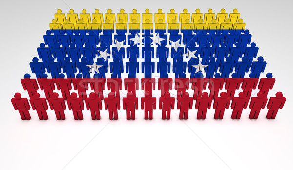 Wenezuela banderą parada 3d osób górę widoku Zdjęcia stock © NiroDesign