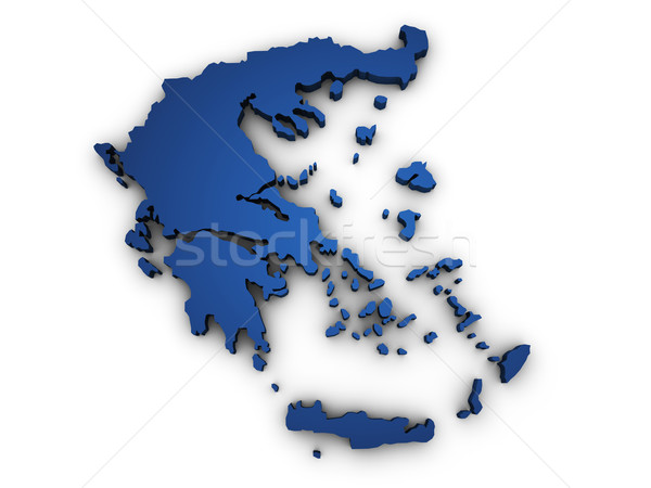 Mapa Grecia 3D forma azul Foto stock © NiroDesign