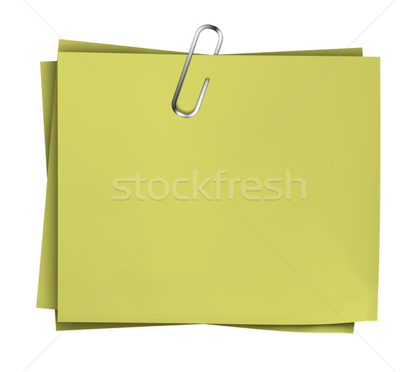üzlet levélpapír gemkapocs citromsárga iroda hirdetés Stock fotó © NiroDesign