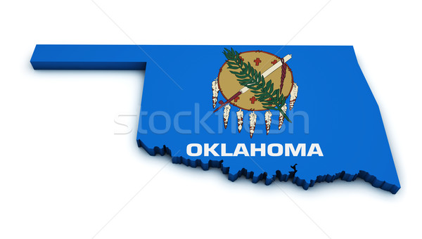 Oklahoma mapa bandeira forma 3D isolado Foto stock © NiroDesign