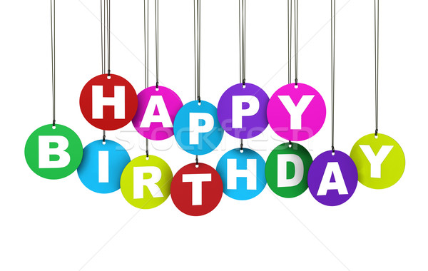 Boldog születésnapot színes körkörös címkék dekoráció kreatív Stock fotó © NiroDesign