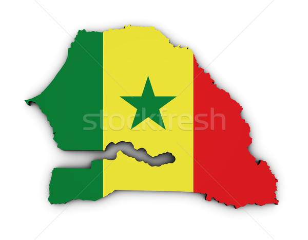 Senegal Map Flag Shape Stock photo © NiroDesign