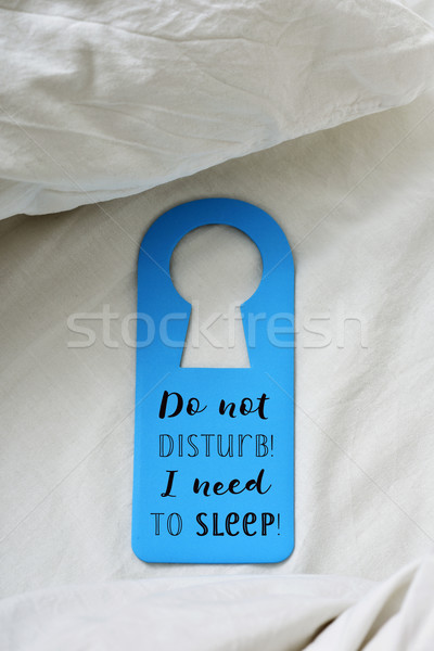 Tekst niet behoefte slaap deur hanger Stockfoto © nito