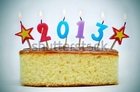 2014 nouvelle année gâteau bougies différent couleurs [[stock_photo]] © nito