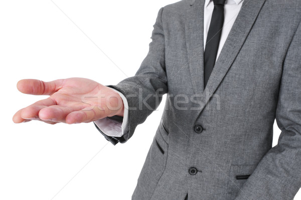 man in suit with his hand open Stock photo © nito