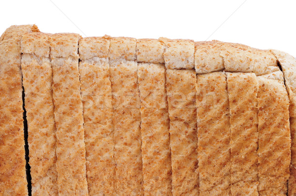 Stock foto: Geschnitten · Vollkornbrot · Laib · weiß · Essen · Hintergrund