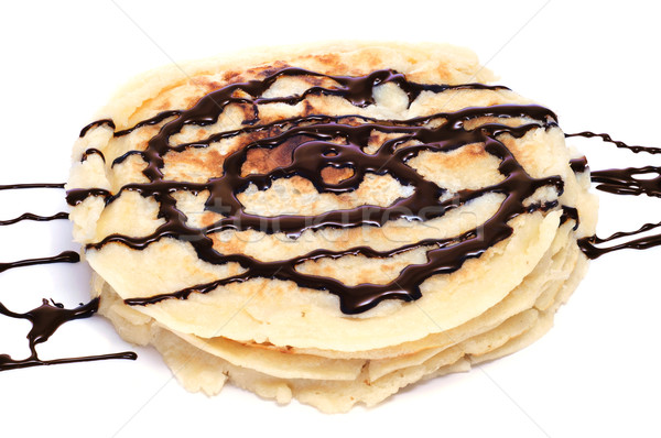 pancakes with chocolate syrup Stock photo © nito