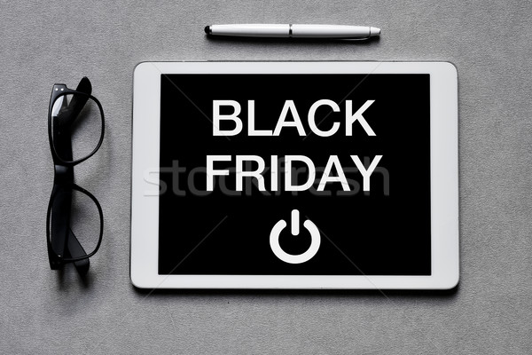 Metin black friday tablet atış çift gözlük Stok fotoğraf © nito