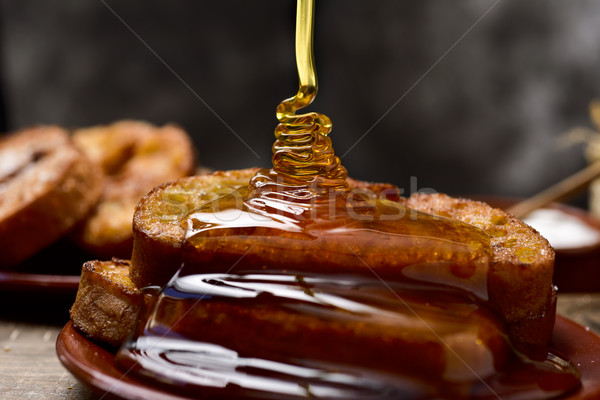 torrijas, typical spanish dessert for Lent and Easter Stock photo © nito