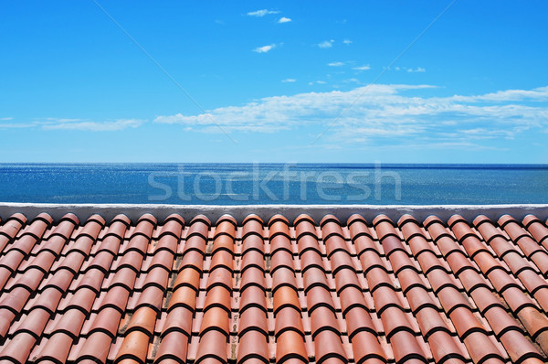 Mediterrânico arquitetura ver azulejos telhado aldeia Foto stock © nito