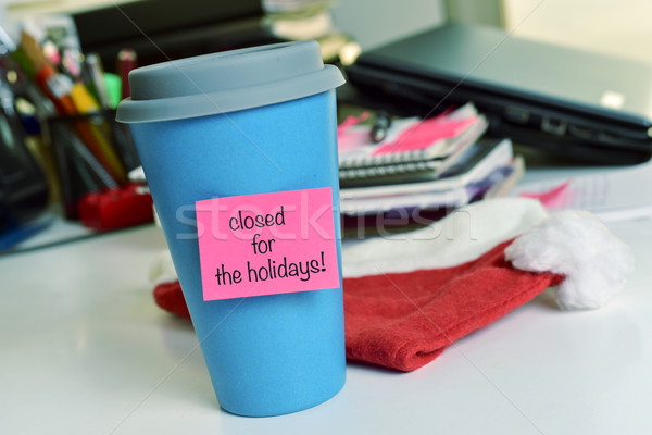 text closed for the holidays in a mug Stock photo © nito