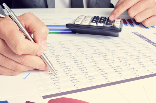 young businessman checking accounts Stock photo © nito