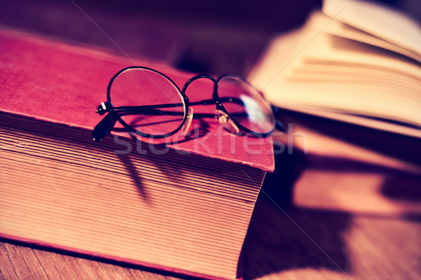 old eyeglasses and books, filtered Stock photo © nito