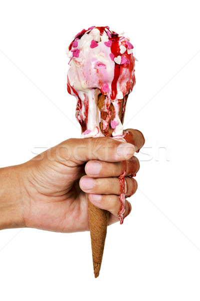 若い男 アイスクリームコーン クローズアップ 小さな 白人 男 ストックフォト © nito