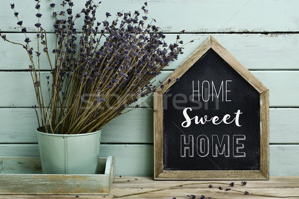 Text Home Sweet Home Tafel geschrieben Haufen Stock foto © nito