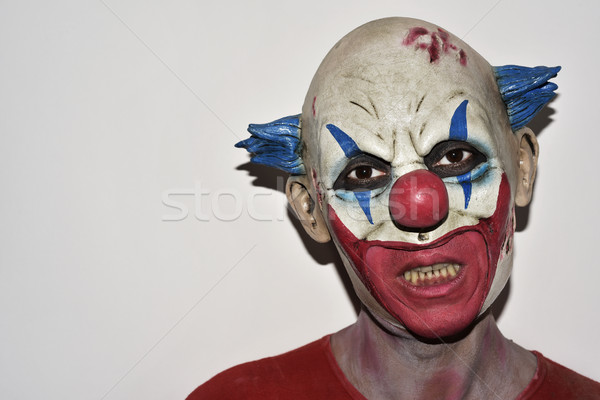 Scary male clown primo piano divertimento fase Foto d'archivio © nito