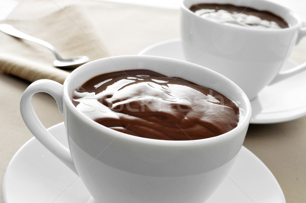 Stockfoto: Spaans · warme · chocolademelk · ingesteld · tabel · voedsel