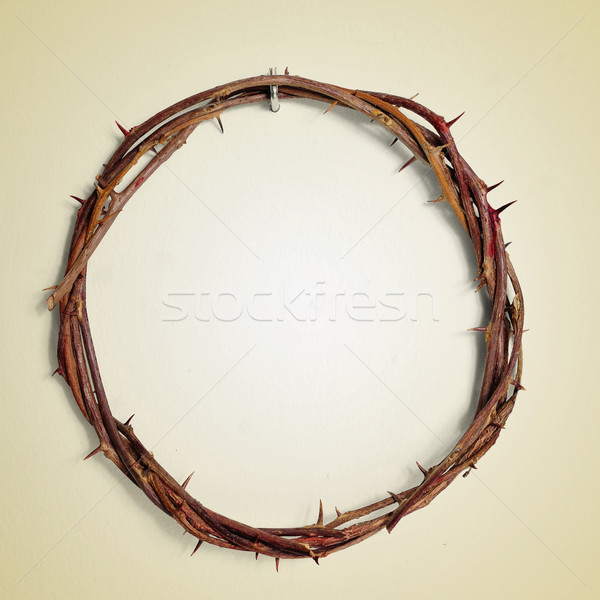 Stock foto: Krone · jesus · christ · Retro · Wirkung · hängen