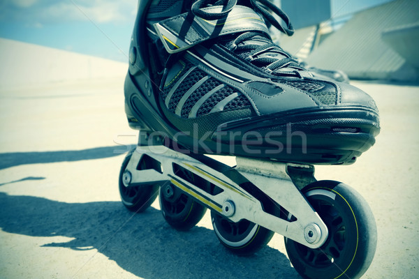 young man roller skating, filtered Stock photo © nito